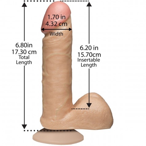 Фаллоимитатор на присоске The Realistic Cock 6” with Removable Vac-U-Lock Suction Cup - 17,3 см.